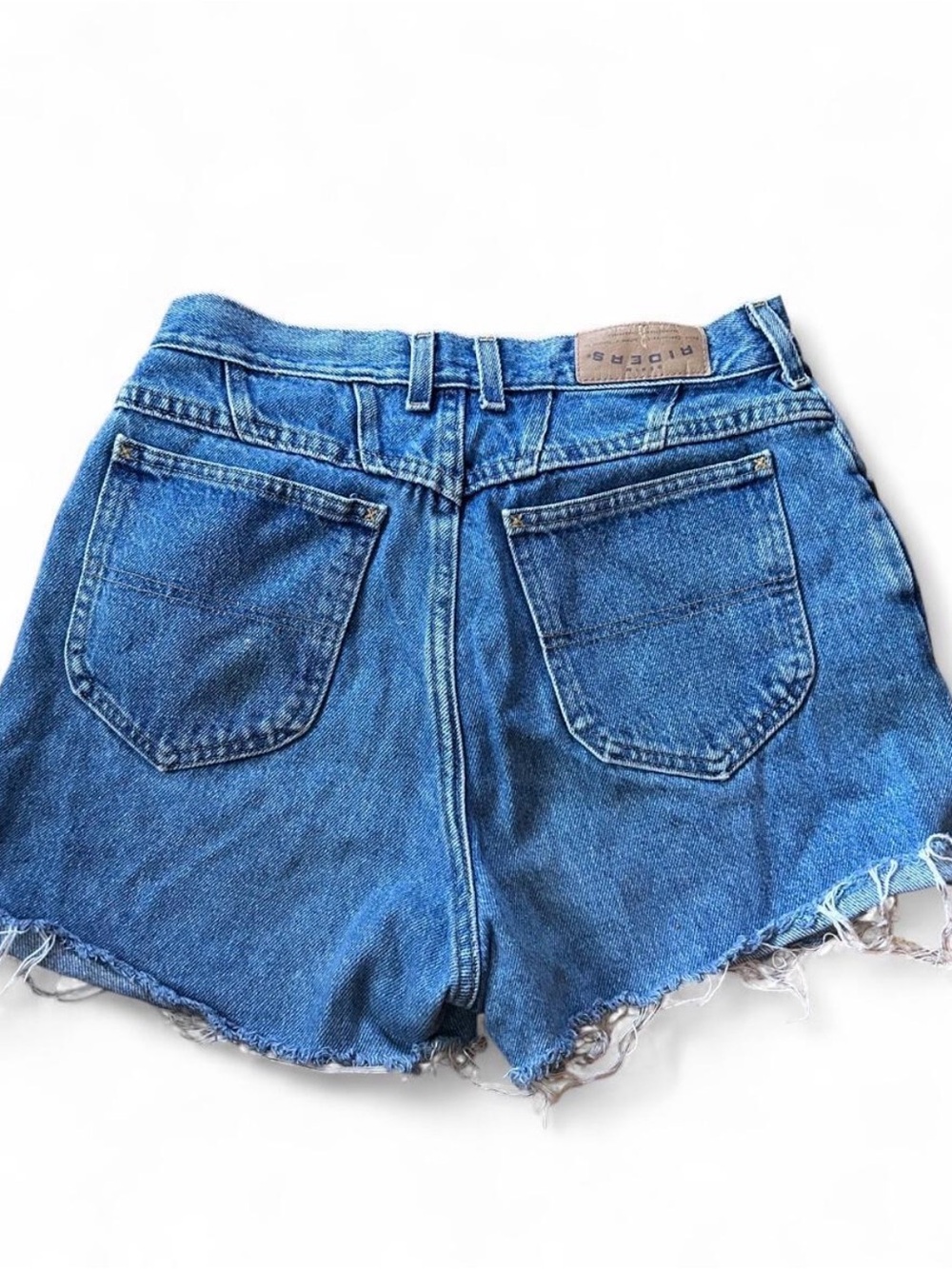 Vintage riders High-Waist Distressed Denim Shorts - Blue